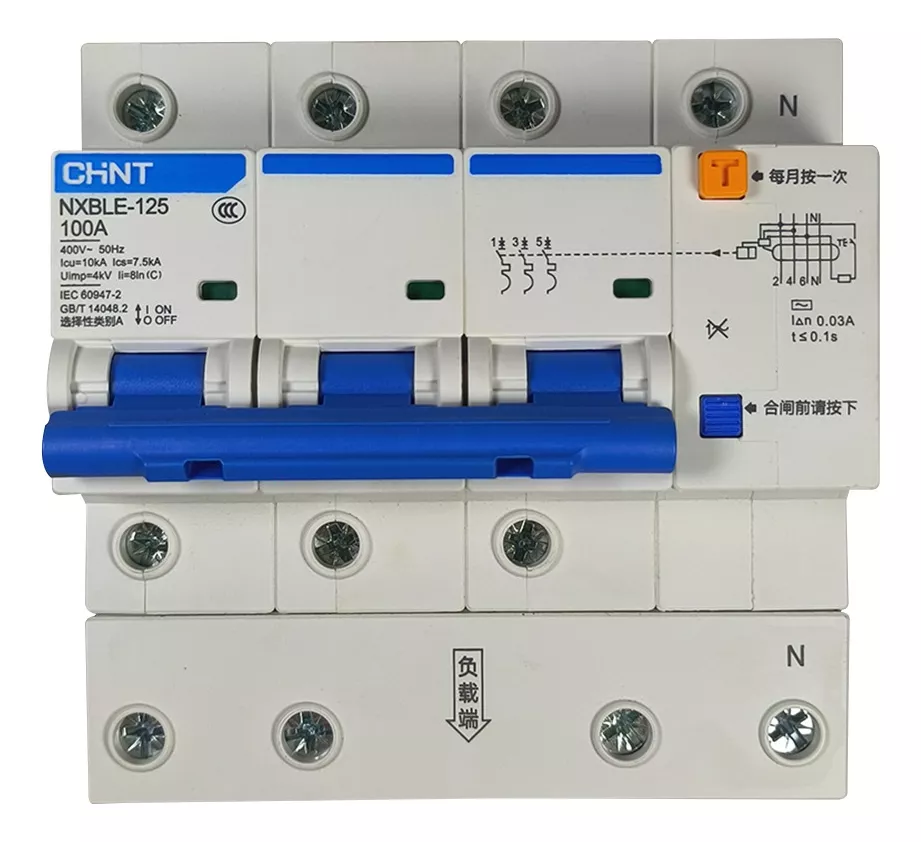 BREAKER CHINT ELECTRIC NXBLE-125 100A 3P