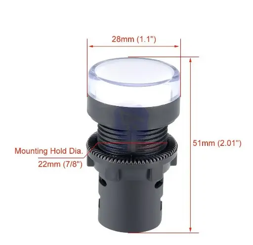 LED pilot ışığı Beyaz AD16-22D/S 48 VOL